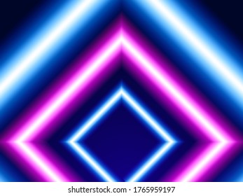 Plaza de luz de rayas neón. Antecedentes abstractos. Ilustración del vector