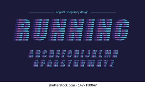 Neon Stripes Artistic Font Typography Lettering
