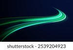 Neon stripes in the form of drill, turns and swirl. Speed of light concept background. Abstract background rotational border lines.