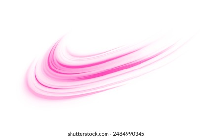 	
Neon stripes in the form of drill, turns and swirl. Vector pgn glitter light fire flare trace. Abstract image of speed motion on the road.	
