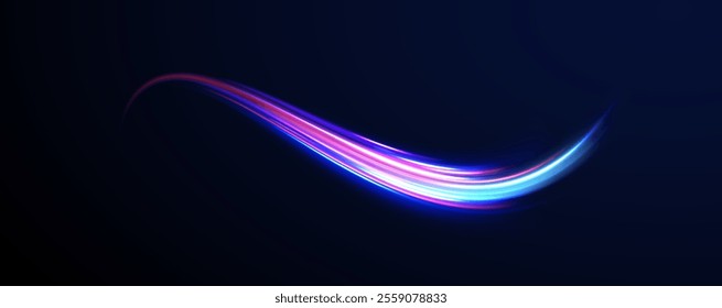 Neon stripes in the form of drill, turns and swirl. Iight background, speed, wavy, swirl,curve,speedy,vector. Abstract background rotational border lines. 