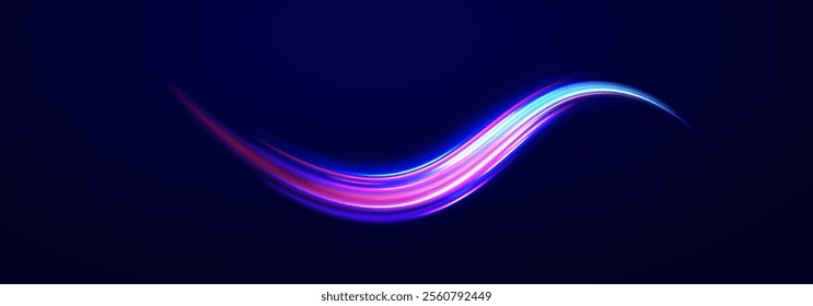Neon stripes in the form of drill, turns and swirl. Iight background, speed, wavy, swirl,curve,speedy,vector. Abstract background rotational border lines. 