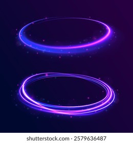 Neon stripes in the form of drill, turns and swirl. Speed of light concept background. Abstract background rotational border lines, png, effect, wave,neon,line. 