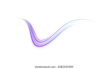 Neon stripes in the form of drill, turns and swirl. Speed of light concept background. Abstract background rotational border lines, png, effect, wave,neon,line. 