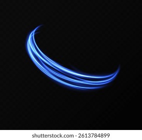 Neon stripes in the form of drill, turns and swirl. Speed of light concept background. Abstract background rotational border lines, png, effect, wave,neon,line.