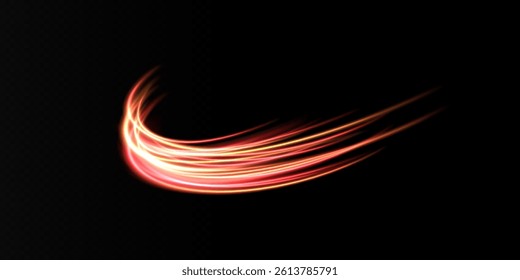 Neon stripes in the form of drill, turns and swirl. Speed of light concept background. Abstract background rotational border lines, png, effect, wave,neon,line.