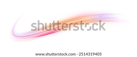 Neon stripes in the form of drill, turns and swirl. Illustration of high speed concept. Image of speed motion on the road. Abstract background png in blue and purple neon glow colors.	