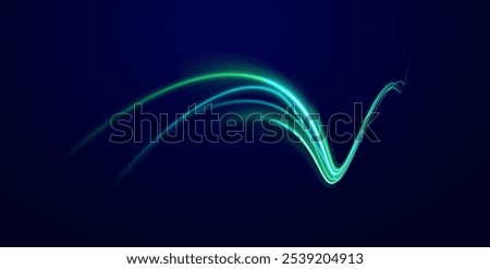 Neon stripes in the form of drill, turns and swirl. Speed of light concept background. Abstract background rotational border lines.