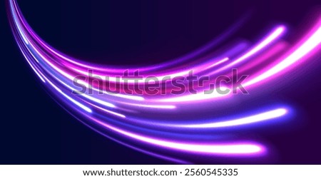 Neon stripes in the form of drill, turns and swirl. Speed of light concept background. Abstract background rotational border lines, png, effect, wave,neon,line. 
