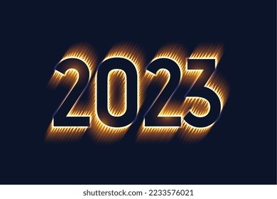 neon style 2023 text for new year occasion banner vector 