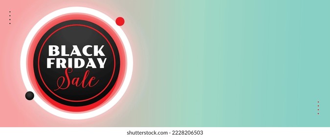neon style black friday sale ad banner with text space 