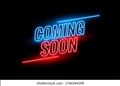 neon style coming soon glowing background design svg