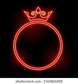 neon style crown frame with text space design