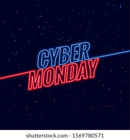 neon style cyber monday text design background