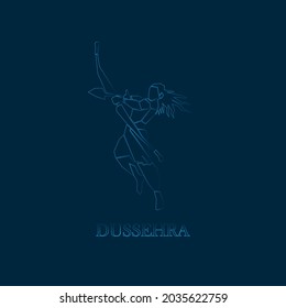 neon style of dussehra. vector