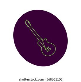Neon style electric guitar icon
