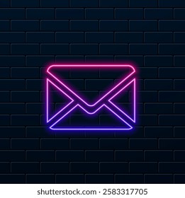 neon style. Email Envelope Icon with Notification Badge for Digital Communication , email icon set. Mail icon set. email icon vector. E-mail Envelope illustration.