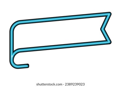 Neon style empty ribbon Vector illustration