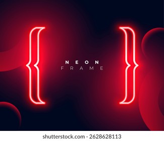 Soporte rojo brillante del estilo de neón con el Vector del espacio del texto