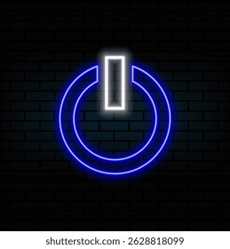 estilo neon. ícone do botão liga/desliga. estilo neon. símbolo moderno para desenho gráfico e web. botão liga/desliga.