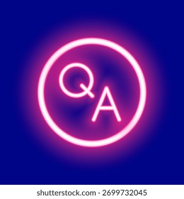 vetor de fundo de perguntas e respostas de estilo neon