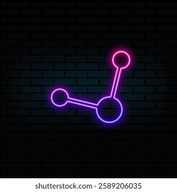neon style. Share Line Icon Illustration Isolated.