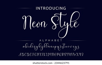 Neon Style signature Font Calligraphy Logotype Script Brush Font Type Font lettering handwritten