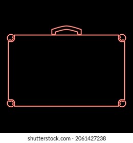 Neon suitcase red color vector illustration flat style light image