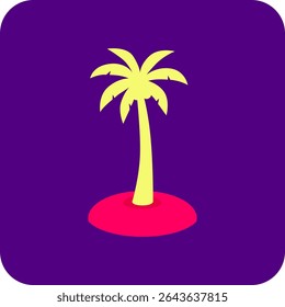 Neon Summer Palm Icon – Tropical Tree Style