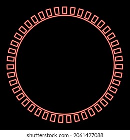 Neon sun red color vector illustration flat style light image