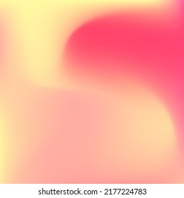 Neon Sunset Vibrant Liquid Smooth Surface. Color Warm Red Bright Pastel Swirl Gradient Mesh. Fluid Trendy Curve Peach Orange Gradient Backdrop. Yellow Pink Watercolor Flow Sunrise Background.