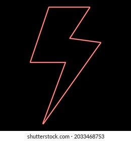 Neon symbol electricity red color vector illustration flat style image