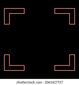 Neon symbol full screen red color vector illustration flat style light image