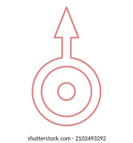 Neon symbol uranus red color vector illustration image flat style light