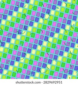 Neon synth sky stock-ready backdrop combining panel lattice refined pane grid and segmented arc tilework pattern