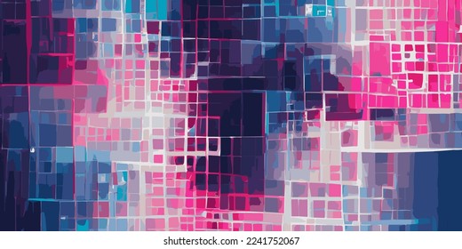 Neon-Synthwave-Hintergrund mit geometrischem, modernem Raster