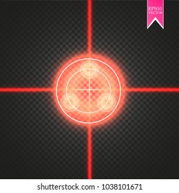 Neon Target isolated. Game Interface Element. Vector