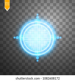 Neon Target isolated. Game Interface Element. Vector illustration