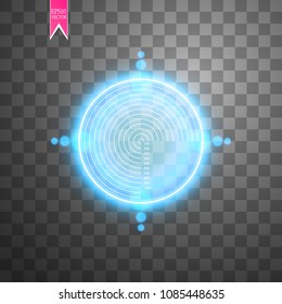 Neon Target isolated. Game Interface Element. Vector illustration