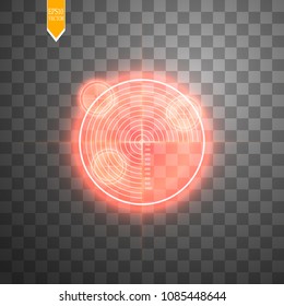 Neon Target isolated. Game Interface Element. Vector illustration