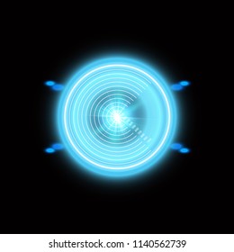 Neon Target isolated. Game Interface Element. Vector illustration