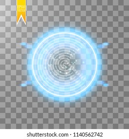 Neon Target isolated. Game Interface Element. Vector illustration