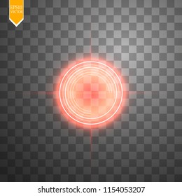 Neon Target isolated. Game Interface Element. Vector illustration