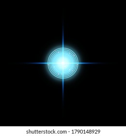 Neon Target isolated. Game Interface Element. Vector illustration
