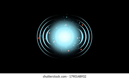 Neon Target einzeln. Game Interface Element. Vektorgrafik