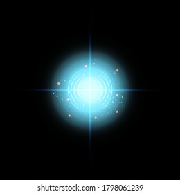 Neon Target isolated. Game Interface Element. Vector illustration