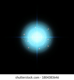 Neon Target aislado. Elemento de interfaz de juego. Ilustración del vector