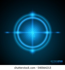 Neon Target isolated. Game Interface Element. Vector illustration
