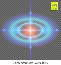 Neon Target isolated. Game Interface Element. Vector illustration