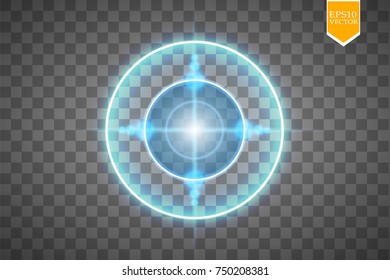 Neon Target isolated. Game Interface Element. Vector illustration